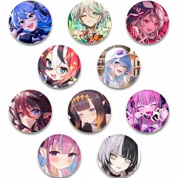 32/44/58mm Hololive Brooches Cute Cartoon Girl Round Button Pins Fashion Jewelry Accessories Clothes Bag Backpacks Badge Gifts
