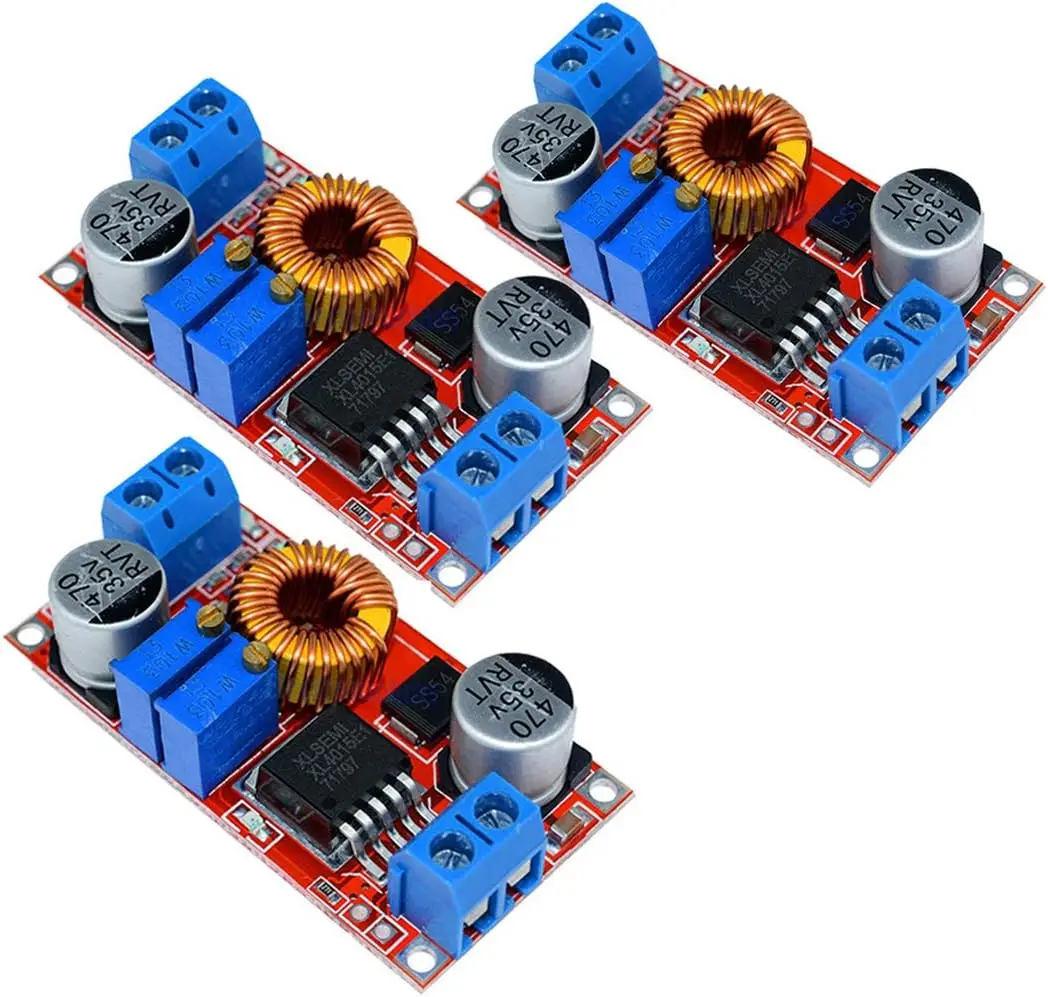 2PCS XL4015 5A DC-DC Converter 4-38V to 1.25-36V Adjustable Step-Down Module with Heat Sink Step-Down Module XL4015 4~38v 96%