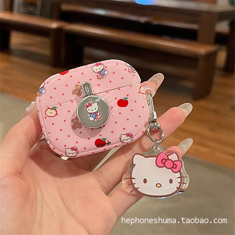 

Hellokitty Sanrio Airpods защитный чехол Kawaii милый аниме мультфильм Bluetooth гарнитура для Airpods 1 2 3 Pro Pro2 Подарочные игрушки