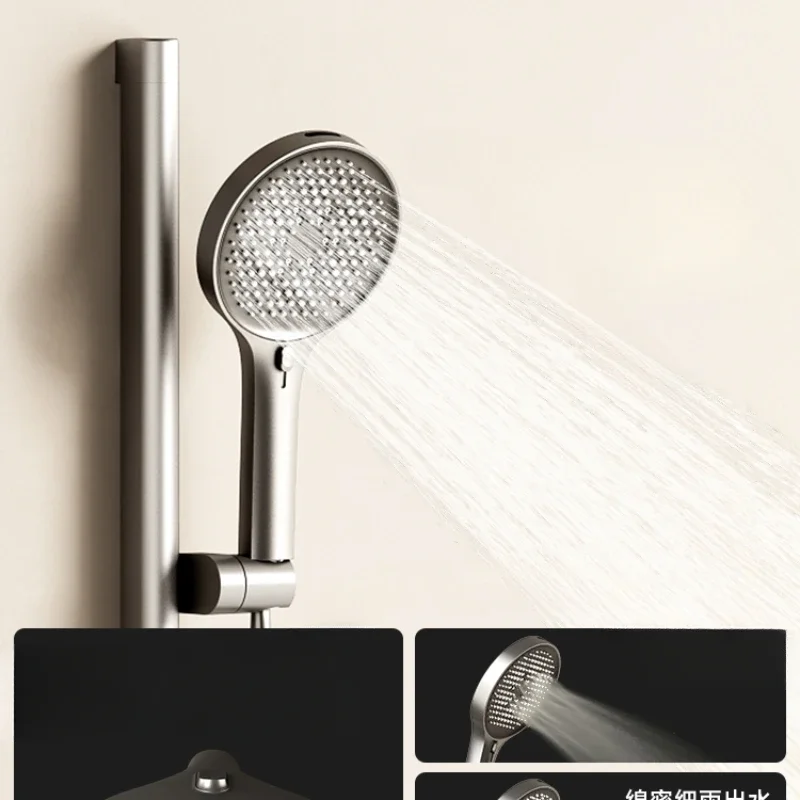 

H99 Bathroom Gun Grey Milk White Bathtub Shower Easy Constant Temperature Headless Sprinkler Set