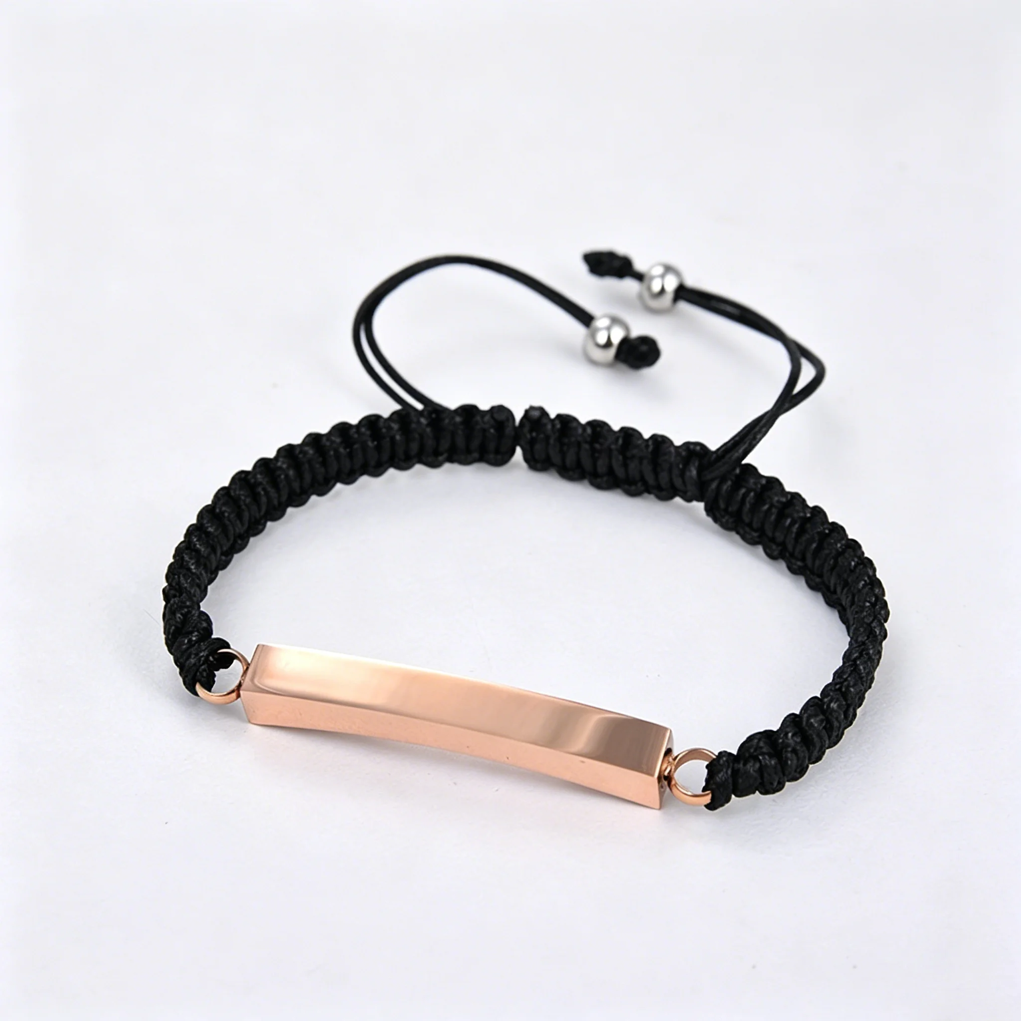 Gebogenes Armband aus Edelstahl mit Flechtmuster - Verstellbarer Urnen-Schmuck für Asche – Detail 4