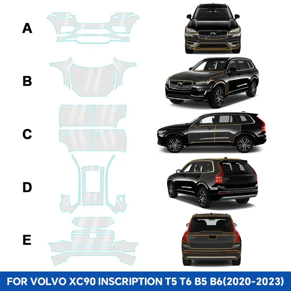 

For Volvo XC90 INSCRIPTION T5 T6 B5 B6 2020-2023 TPU Paint Protection Film Self-Healing Clear Pre-cut PPF Anti-Scratch Resistant