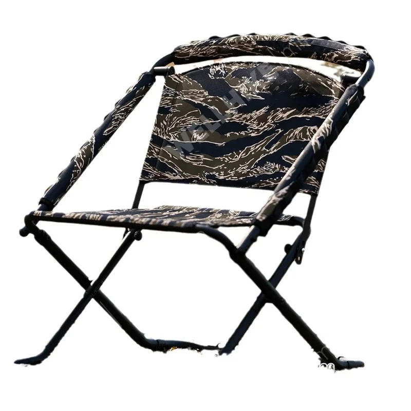 

Outdoor camping chair height adjustable arc recreational fishing back camping folding chair AB double-sided
