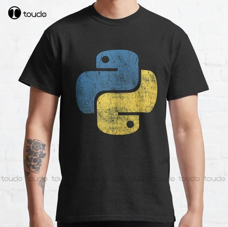 New Vintage Python Classic T-Shirt Shirt Men S-5Xl Cotton Tee Shirt boys uniform shirts Unisex