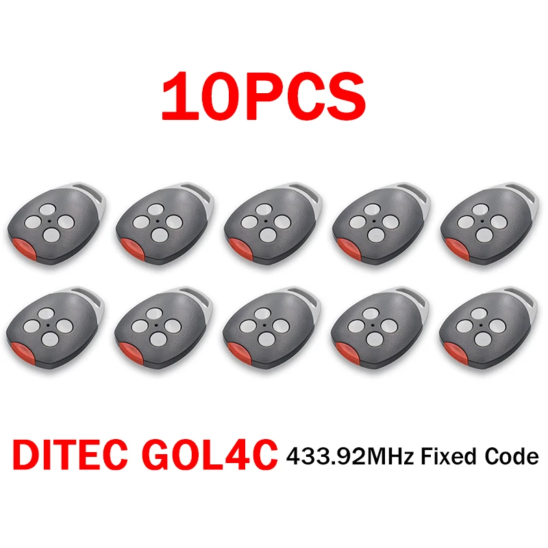 

10PCS DITEC GOL4C Fixed Code Remote Control Garage Door Opener 433.92MHz Remote Control for Gate Hand Transmitter