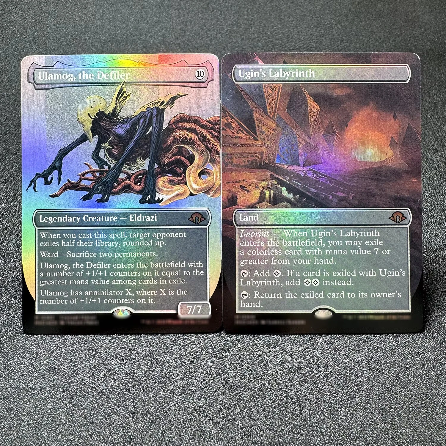 FOIL Magic MH3 Custom Board Game Cards Ulamog, the Defiler Ugin's Labyrinth Ajani, Nacatl Pariah/Ajani, Nacatl Avenger Proxy