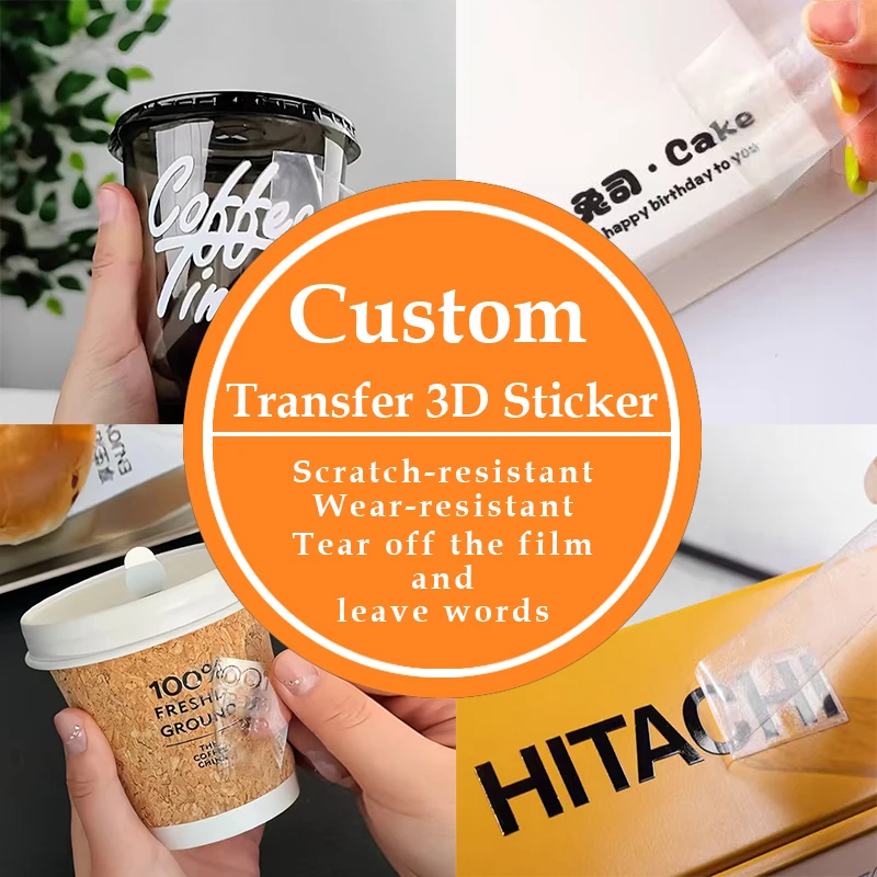 

50pcs 3D Custom Stickers UV Print Transfer Sticker Personalized Wedding Label Customized Birthday Gifts Company Logo Bottle Cups