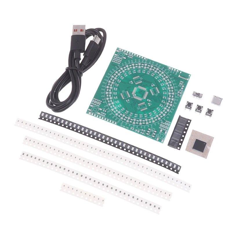 

LQFP64 Soldering DIY Kit 5V Running Light SMD Soldering Practice Board Kit Type-C Interface For Soldering Instruction