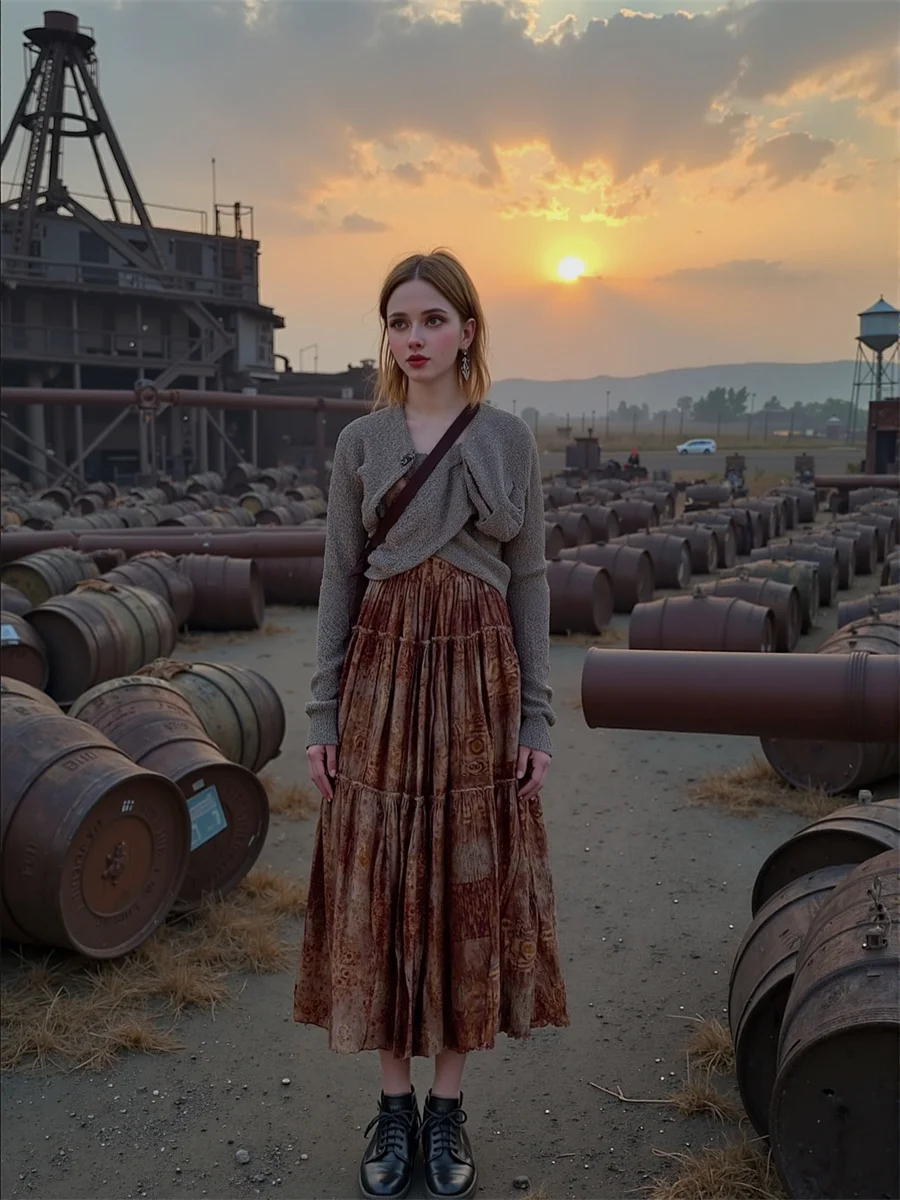 

Vintage Prints Long Skirts Womens Pleated Polka Dot Elastic Waistband Splice French Layered Flare Chic Spring Vacation Skirt