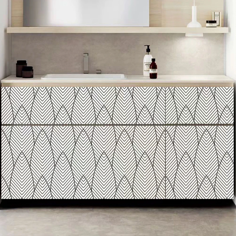 Black white geometric abstract curve peeling wall self-adhesive detachable contact paper suitable for decorating home stickers