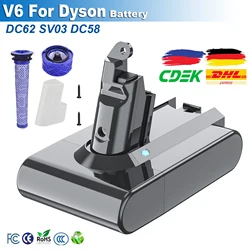 Battery For Dyson 6000mAh V6 Battery For Dyson Vacuum Cleaner 21.6V 6Ah Spare Battery For Dyson Vacuum Cleaner