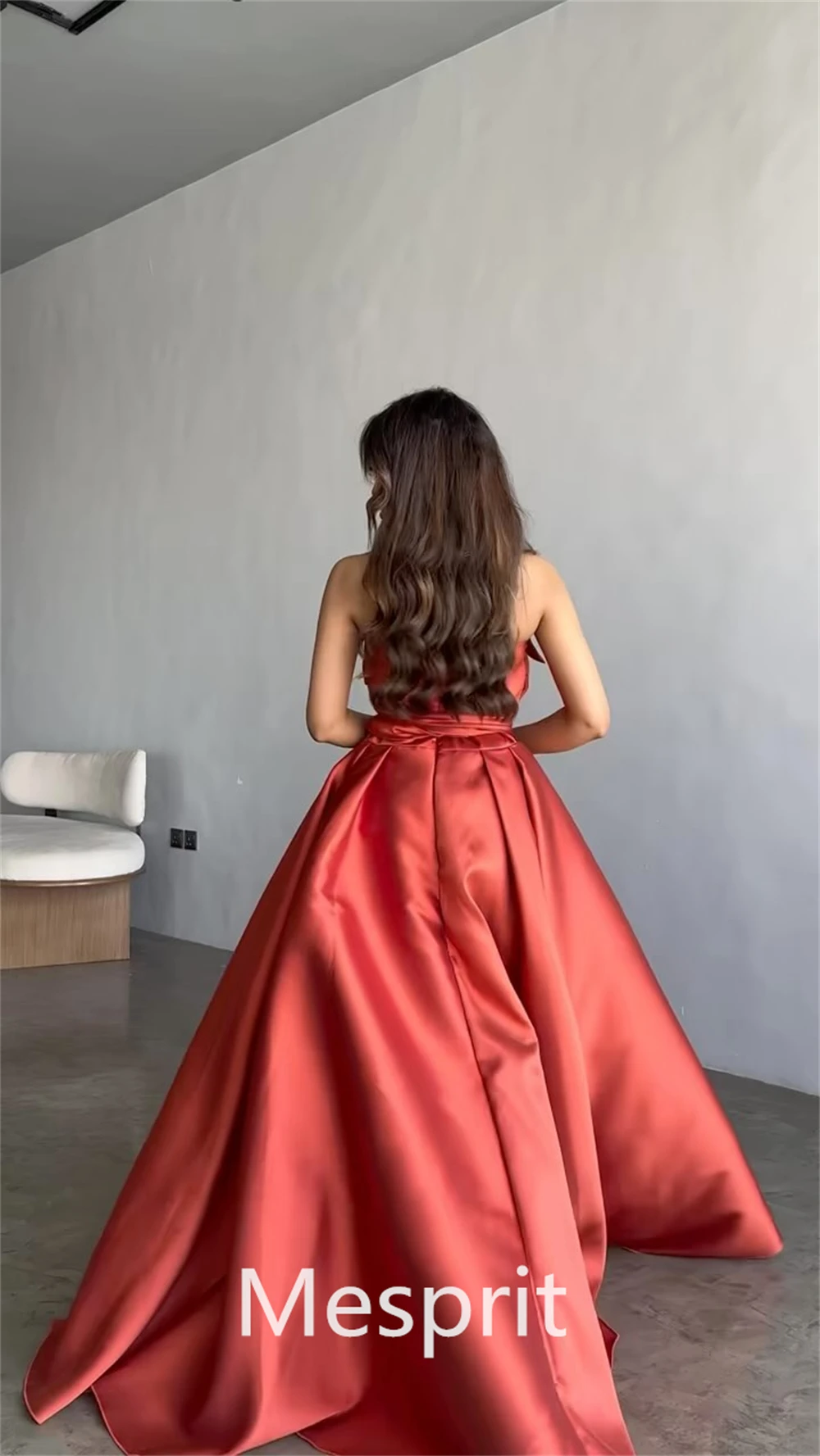 Customized  Ball Mesprit Fashion High Quality Strapless A-line Evening Dresses Open Back Fold S Floor Length Custom Dress Saudi 