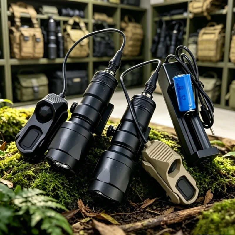 

M300 Metal Nylon Helmet Mount Flashlight Mini Head Lamp Aluminum Torch for Camping Hiking