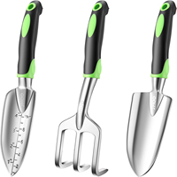 Ergonomic Non-Slip Garden Tools Set, Lightweight Durable Rust-Proof Aluminum Alloy Gardening Hand Tools, 3-Piece Kit, Perfect Gi
