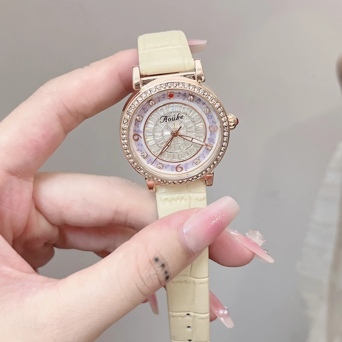 Music Symbol Design New Ladies Mechanical Watch Temperament Fashion Full Diamond Luxury Automatic Personality Elegant Watch Gift