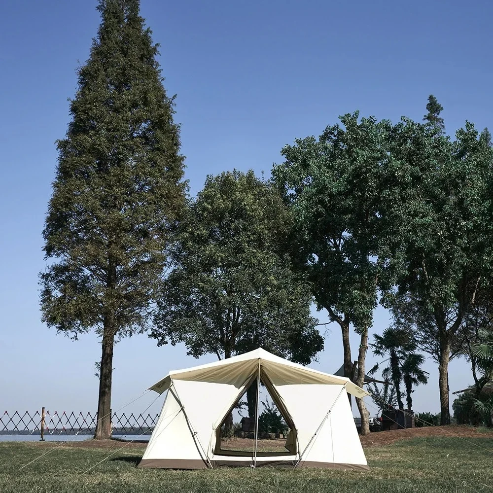 Mobi Garden Camping Era205 خيمة قطنية Glamping مساحة واسعة غشاء قماش مزدوج مقاوم للماء واقي من الشمس للسيارة بثلاثة مقاعد
