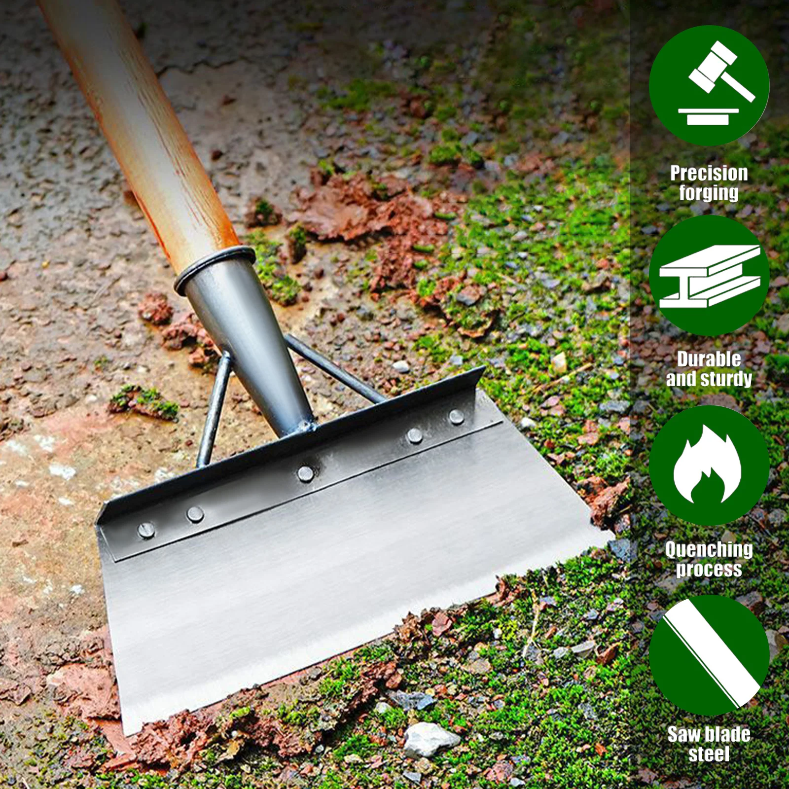 Multi-Use Cleaning Shovel Head 9.8inch Garden Pig Farm Pigeon Chicken Coop Manure Shovel Stainless Steel Weeding Hand Shovel