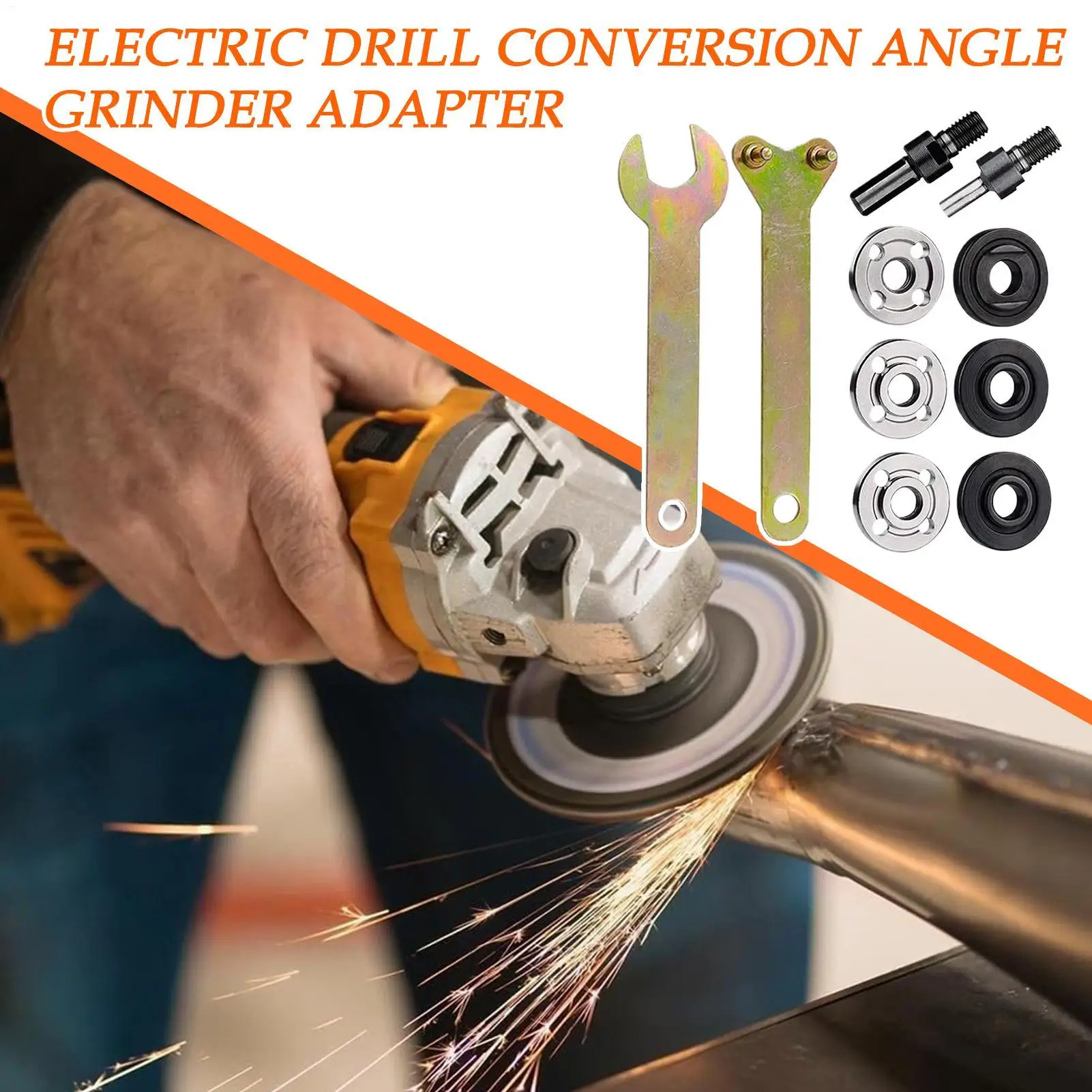 محول طاحونة زاوية للحفر، مرفق تحويل المثقاب الكهربائي مع مفتاح ربط لقطع الطحن والتلميع في المساحات الضيقة #6