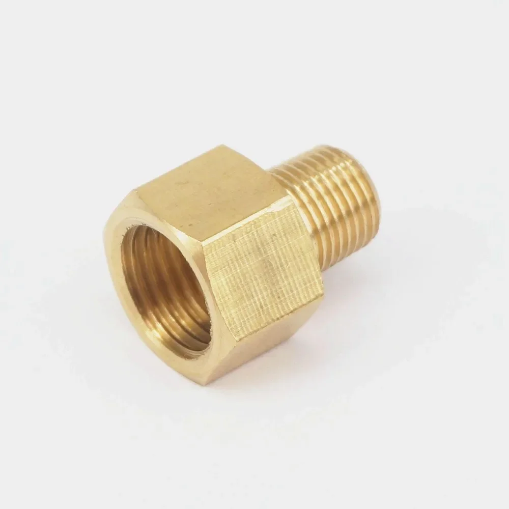 Adaptador de conector de tubería de latón hexagonal, manómetro de aire, Gas, combustible y agua, 1/8 "NPT Macho x 1/4" BSPP hembra