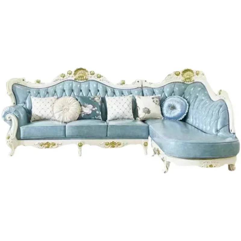 

Premium - Quality Superior European Sofa, Living Room, Top Layer Cowhide, Minimalist American Luxury Oak Furniture Discounted
