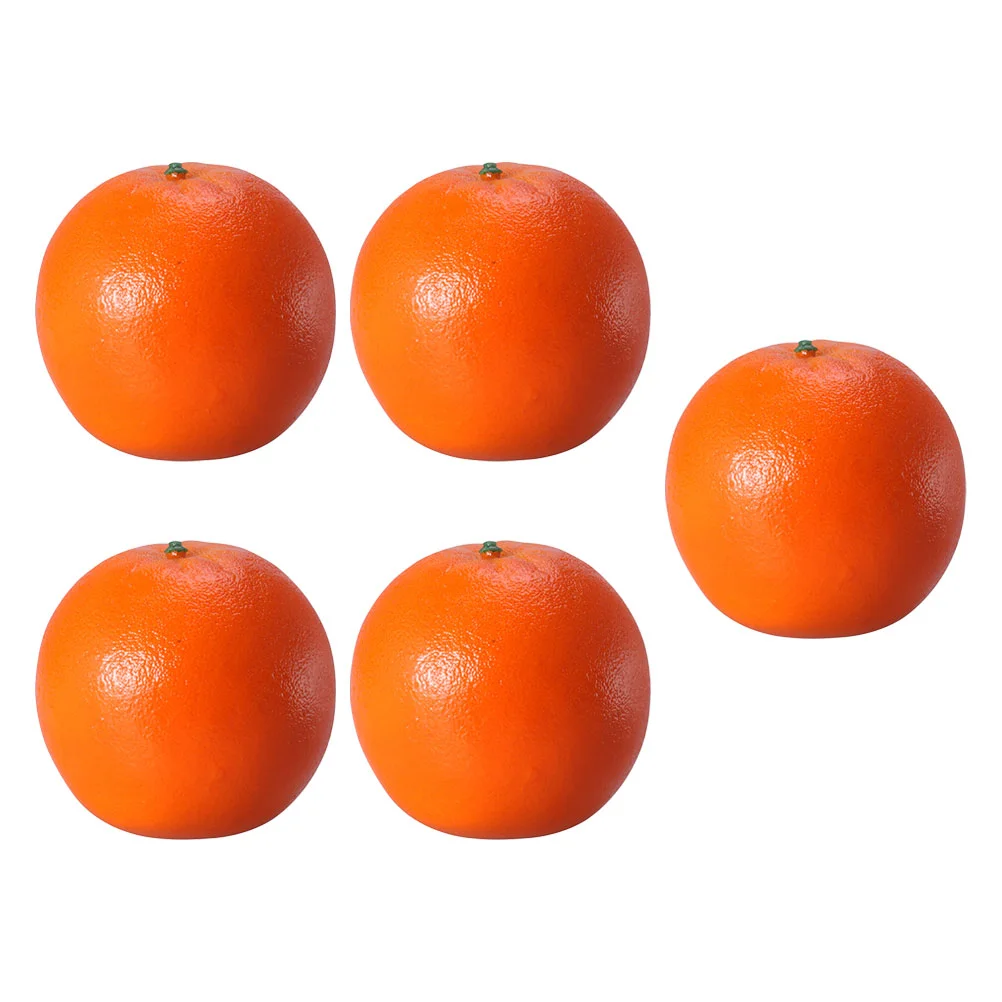 5 Pcs Orange Model Fruit Simulated Models Toy Fake Foams Oranges Children Toys Artificial Realistic Ornaments Toddler