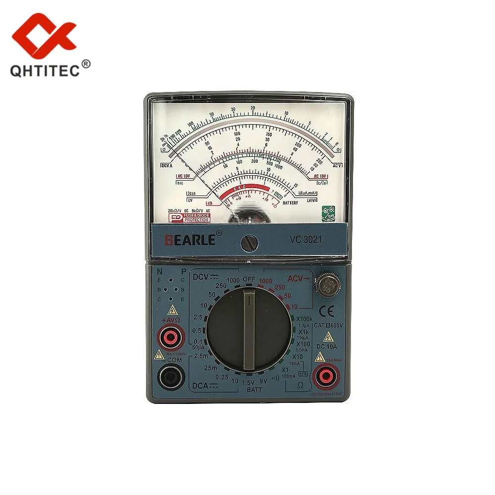 QHTITEC  Analog Multimeter AC DC Voltage Meter Ammeter Resistance Meter 3 In 1 Handheld Tester Electrician Professional Tools