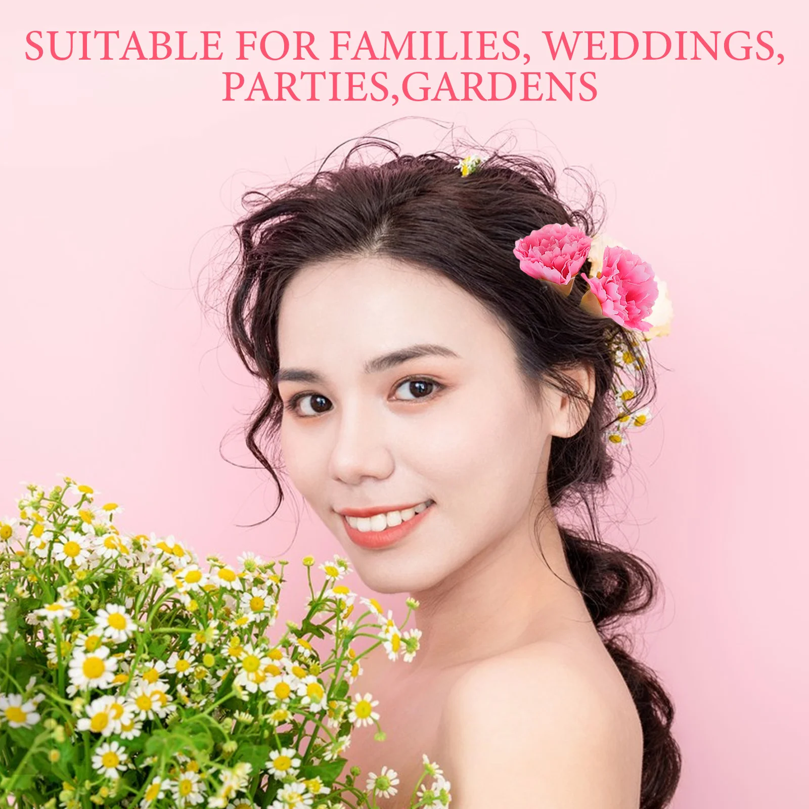 20 قطعة من رؤوس الزهور الاصطناعية القابلة لإعادة الاستخدام، زهور الأقحوان الصناعية الصغيرة لإكسسوارات شعر الزفاف، ديكورات يدوية ذاتية الصنع #2