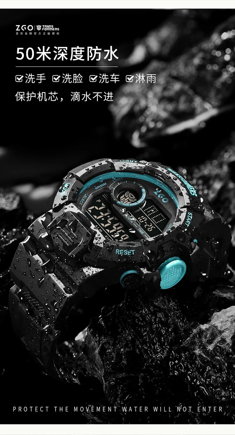 Transformers Co Branded Watch 2024 Waterproof Night Light Fashion Sports Boys Electronic Watch
