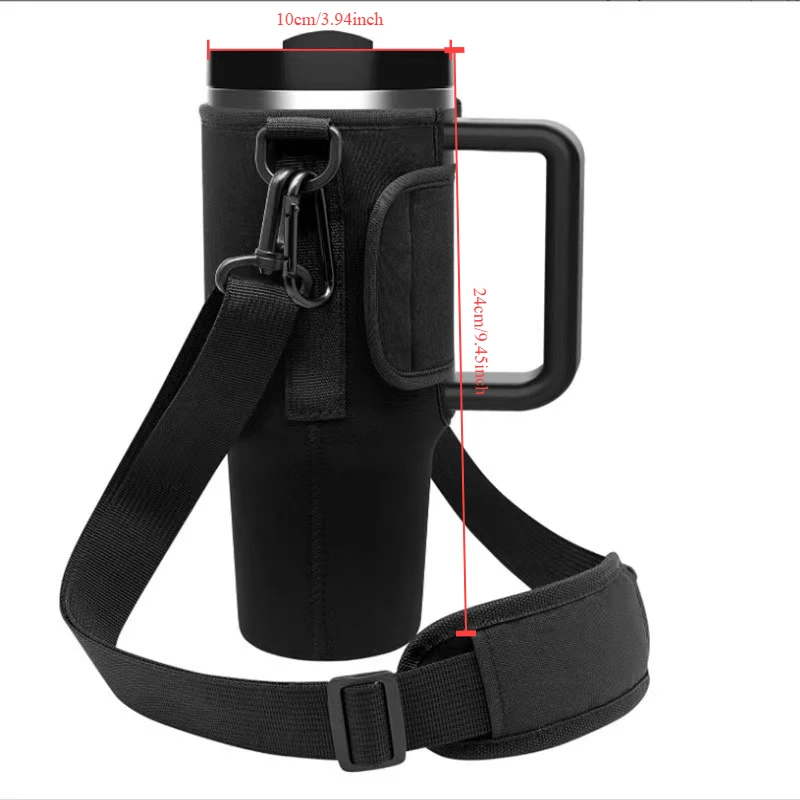 Water Bottle Carrier Bag for Large Capacity Tumbler Cup with Handle Water Bottle Cup Sleeve with Adjustable Shoulder Strap