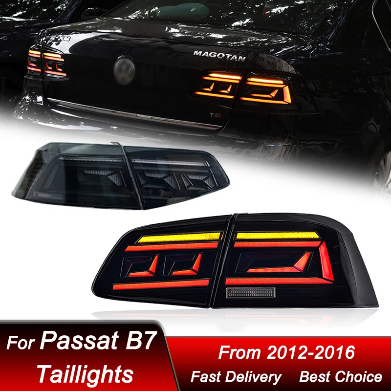 

Автомобильные задние фонари для VW Passat B7 Magotan 2012-2016 до B8.5, полный светодиодный задний фонарь, динамический указатель поворота, задний фонарь в сборе