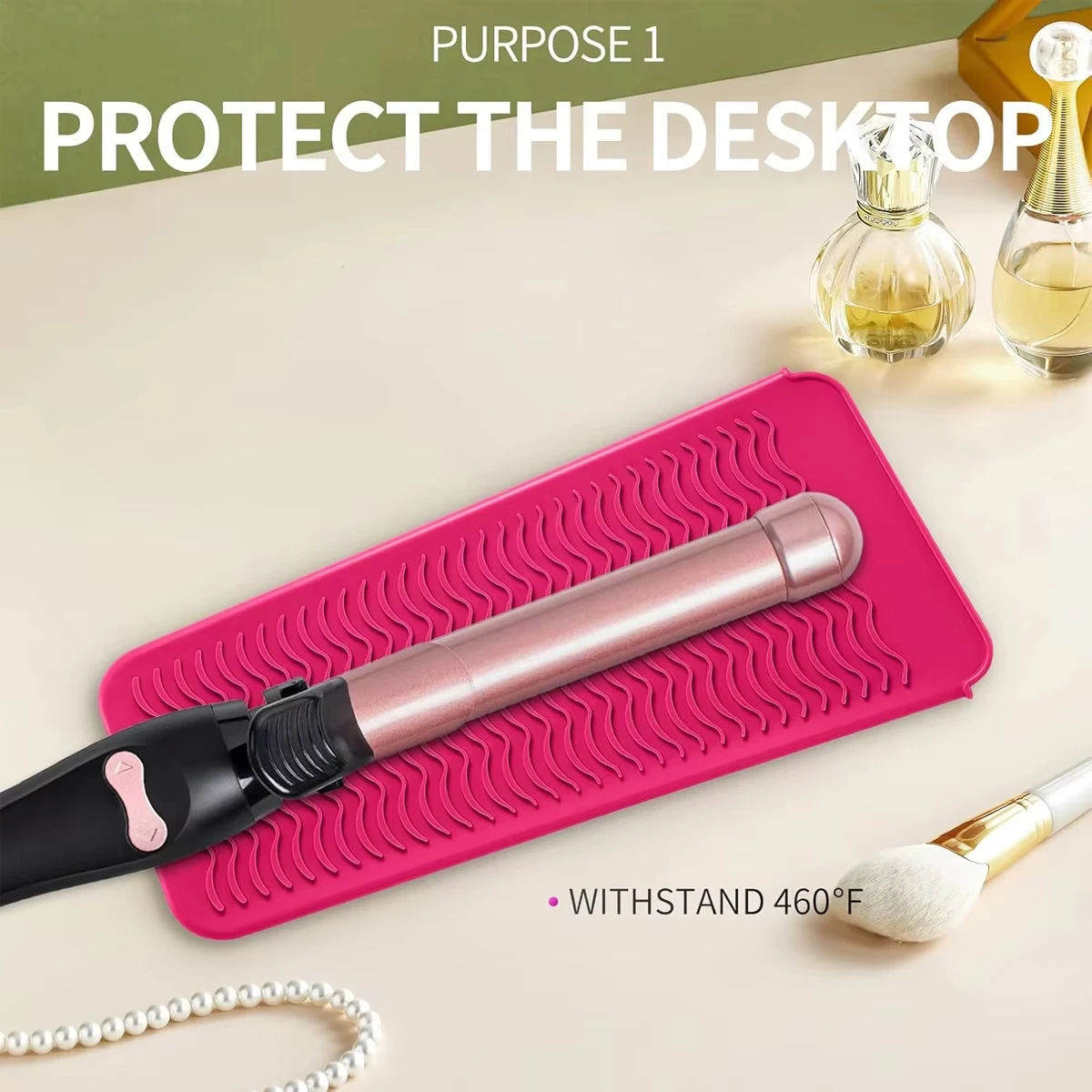 Compact Silicone Heat Resistant Travel Mat Pouch for Hair Straighteners Curling Wands Flat Irons Styling Tools Storage Organizer