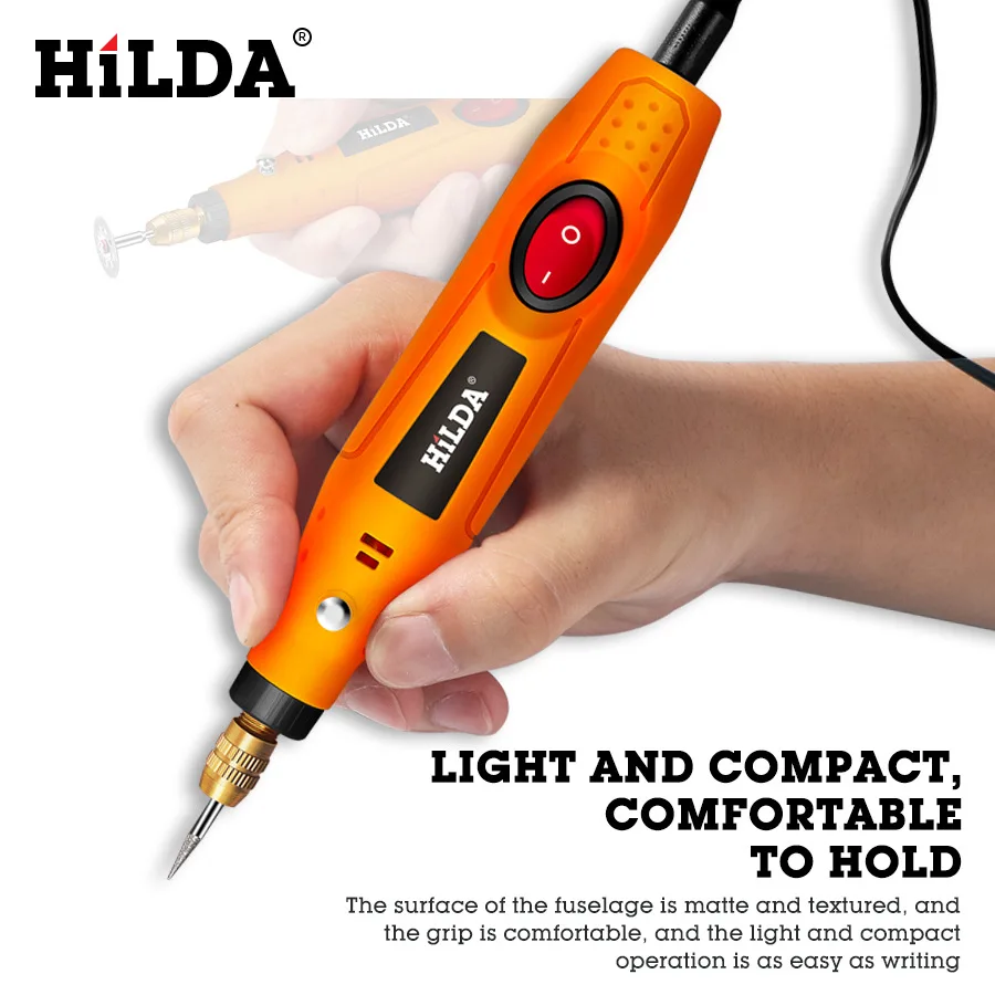 HILDA Mini Electric Grinder Mini Polishing Electric Grinder Engraving Pen Crystal Agate Jade Jade 12V Tool