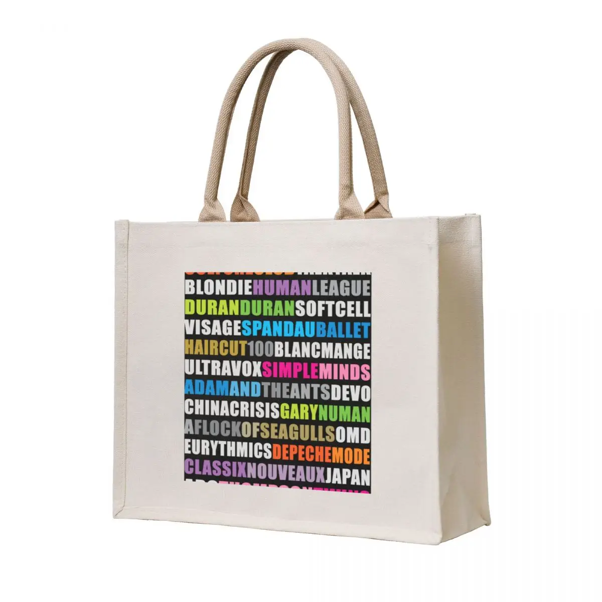 

80s new wave music black Tote Bag canvas tote bag shopping cart bags Big bag canvas shopping
