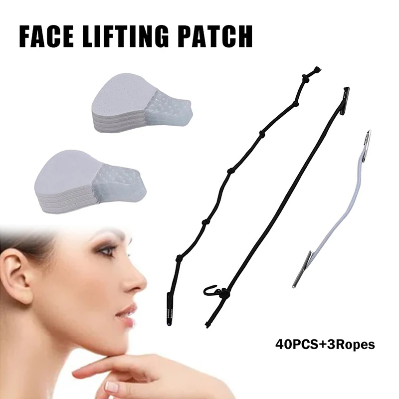 40 Stück sofort unsichtbare Gesichts aufkleber Hals Auge Doppel kinnlift V-Form Bänder Make-up Facelift ing Patch Klebstoffe