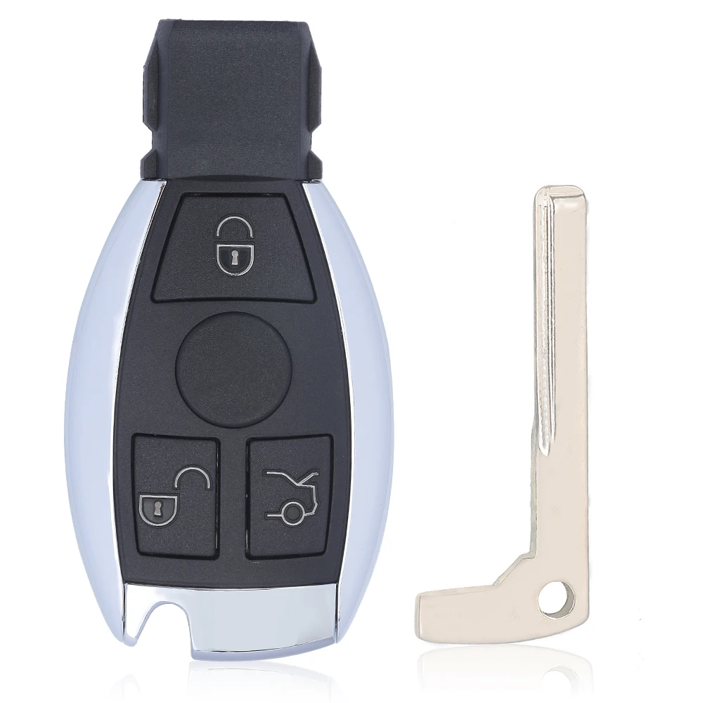 KEYECU per Mercedes-Benz BGA Custodia a conchiglia per chiave remota sostitutiva a 3 pulsanti / 4 pulsanti Smart Shell Fob