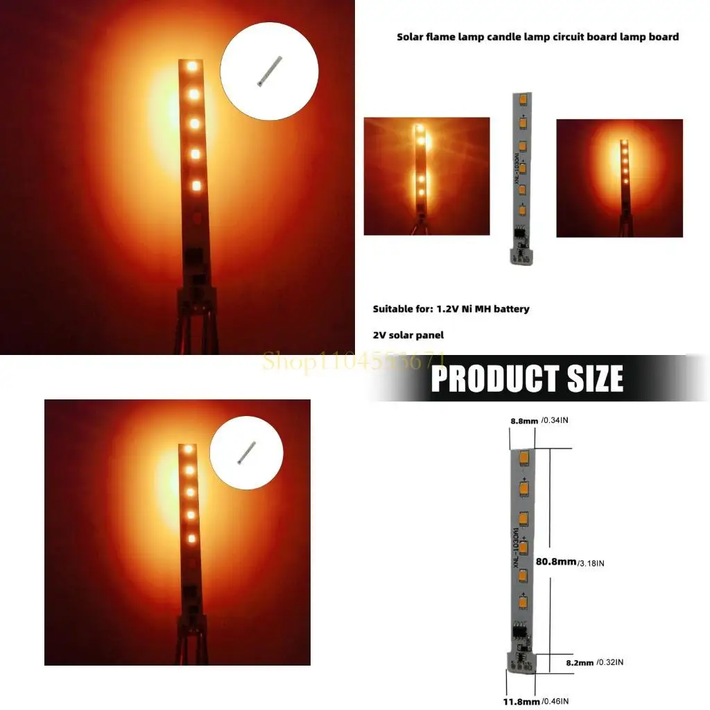 Best Seller Solar Flame Effect Circuit Board 1.2V LED Light Panel For Candle Lights ABS Construction