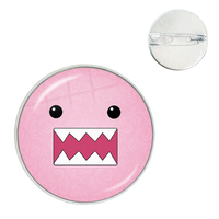 Simple Domo Kun Pins Badge Glass Dome Brooches For Backpack Clothes Hat Decoration For Kids Gift