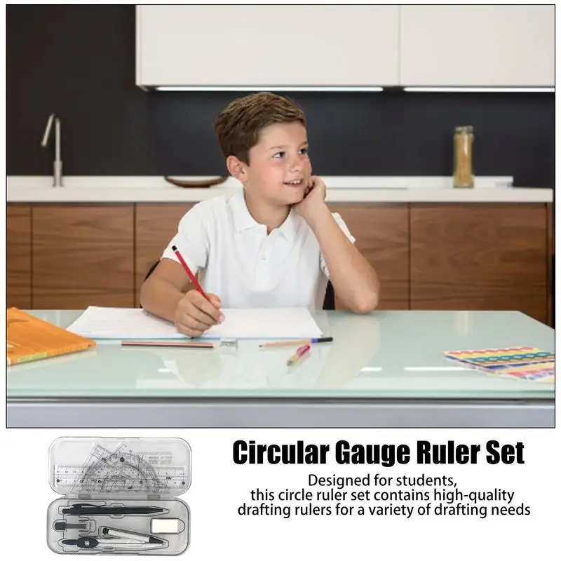 เรขาคณิตชุด 10X คณิตศาสตร์เรขาคณิตชุดเครื่องวัดมุมชุดกล่องเก็บอุปกรณ์นักเรียนชุดเครื่องมือคณิตศาสตร์สําหรับโรงเรียน