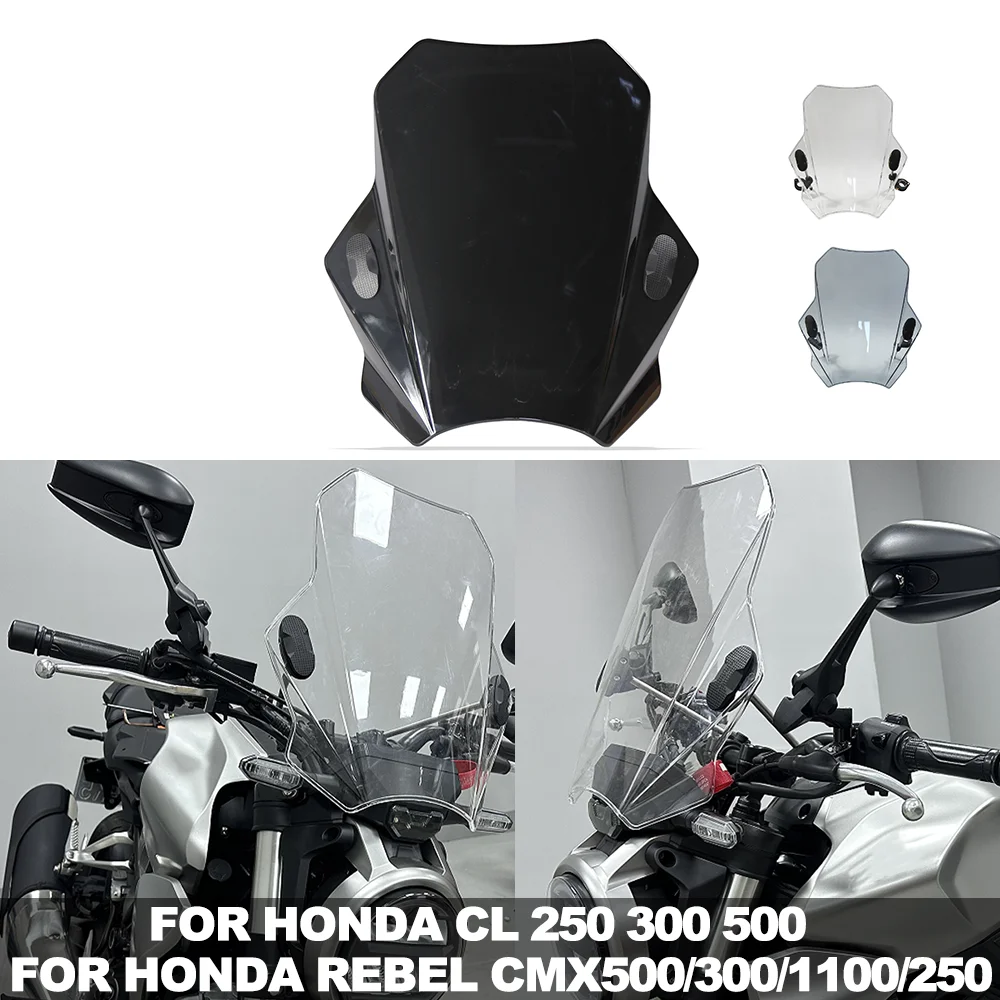 

Universal Motorcycle Front Windscreen Windshield Wind Deflector FOR HONDA Rebel CMX CL 500 300 250 1100 DCT/S FOR Street Bikes