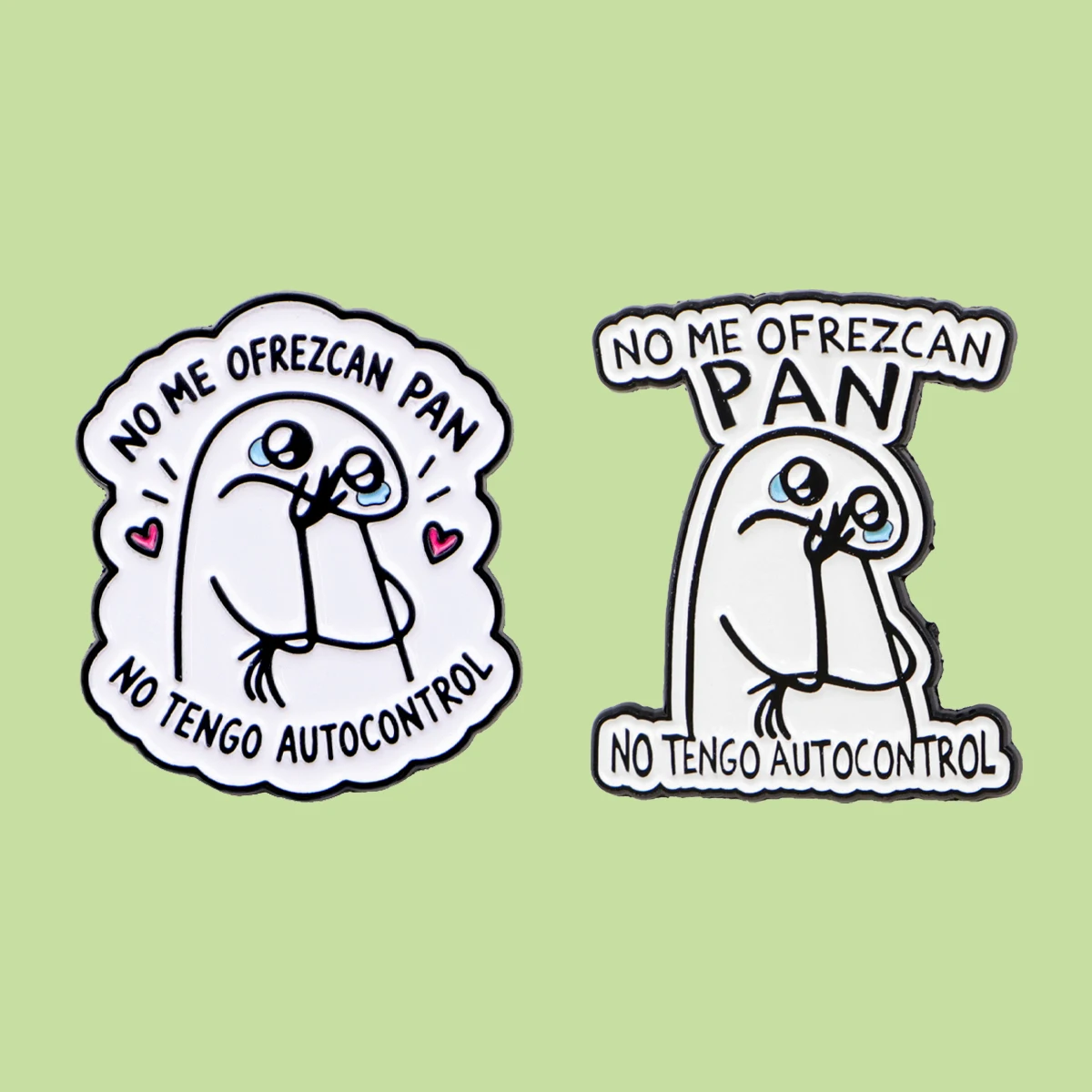 Funny Spanish Quotes Enamel Pin No Me Ofrezcan PAN Brooch Pin For Clothes Backpack Crying Character Lapel Badge Friends Gifts