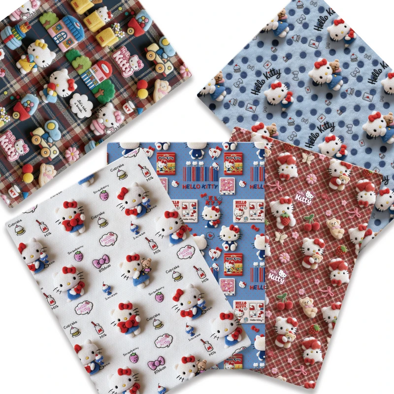 

Hot Selling Cartoon Printed Quilted Fabric, 140cm Width, DIY Craft Cloth for Kids & Baby Dresses, Home Sewing Material