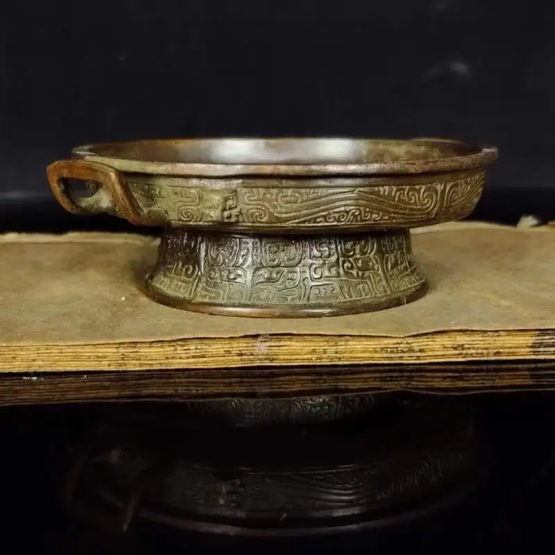 

Блюдо для чернил Sanshi в античном стиле с надписями, винтажный круглый поднос для чернил, орнамент для канцелярских принадлежностей в старом стиле