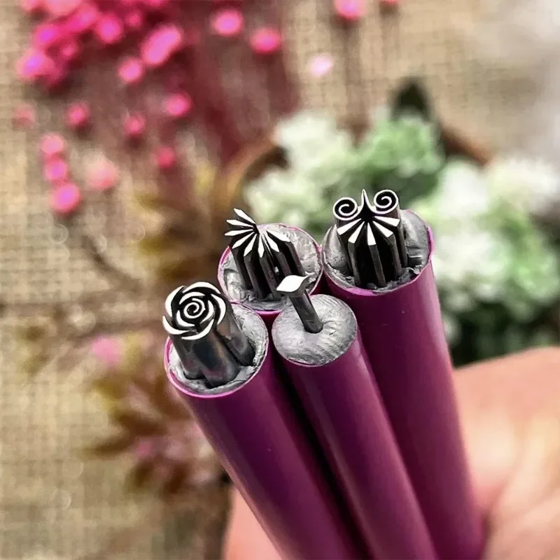 6/10PCS One Set New Nail Art Stamp Pen Set Flower Butterfly Pattern Nail Doodle Pen Nail Painting Stamp Pen Nail Art Tools