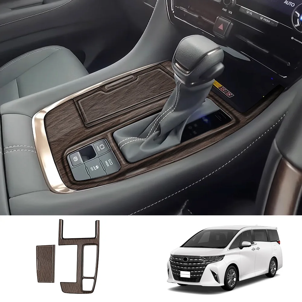 

2Pcs RHD For Toyota ALPHARD/VELLFIRE 40 Car Central Control Panel Gear Shift Cover Stickers Styling Interior Accessories