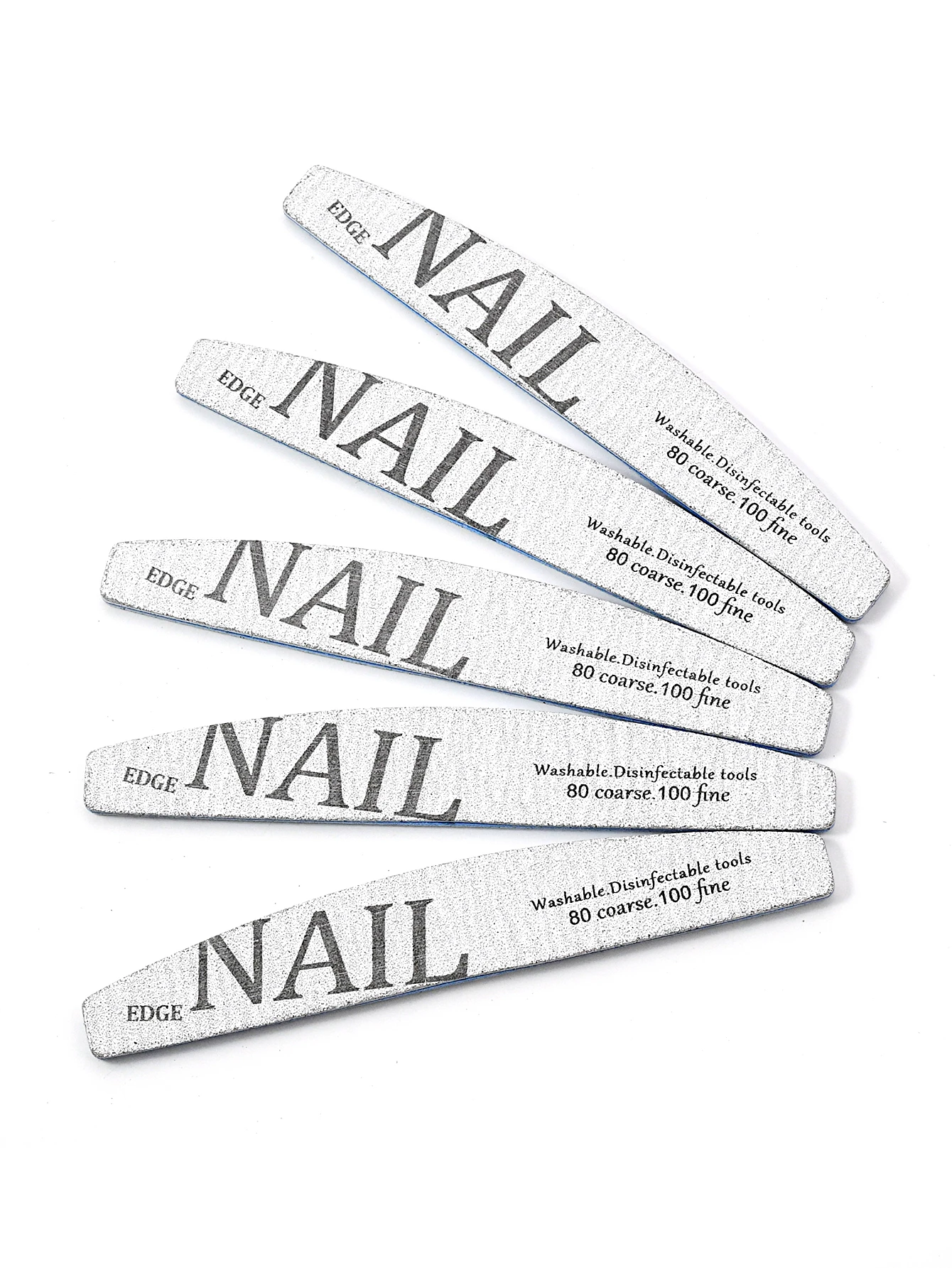 5/10 Pcs/Lot Single-Sided Printing Grey Sandpaper Nail File Bulk Acrylic Nail Files Tools Grit 80/100 For Salon/Nails Shop/DIY