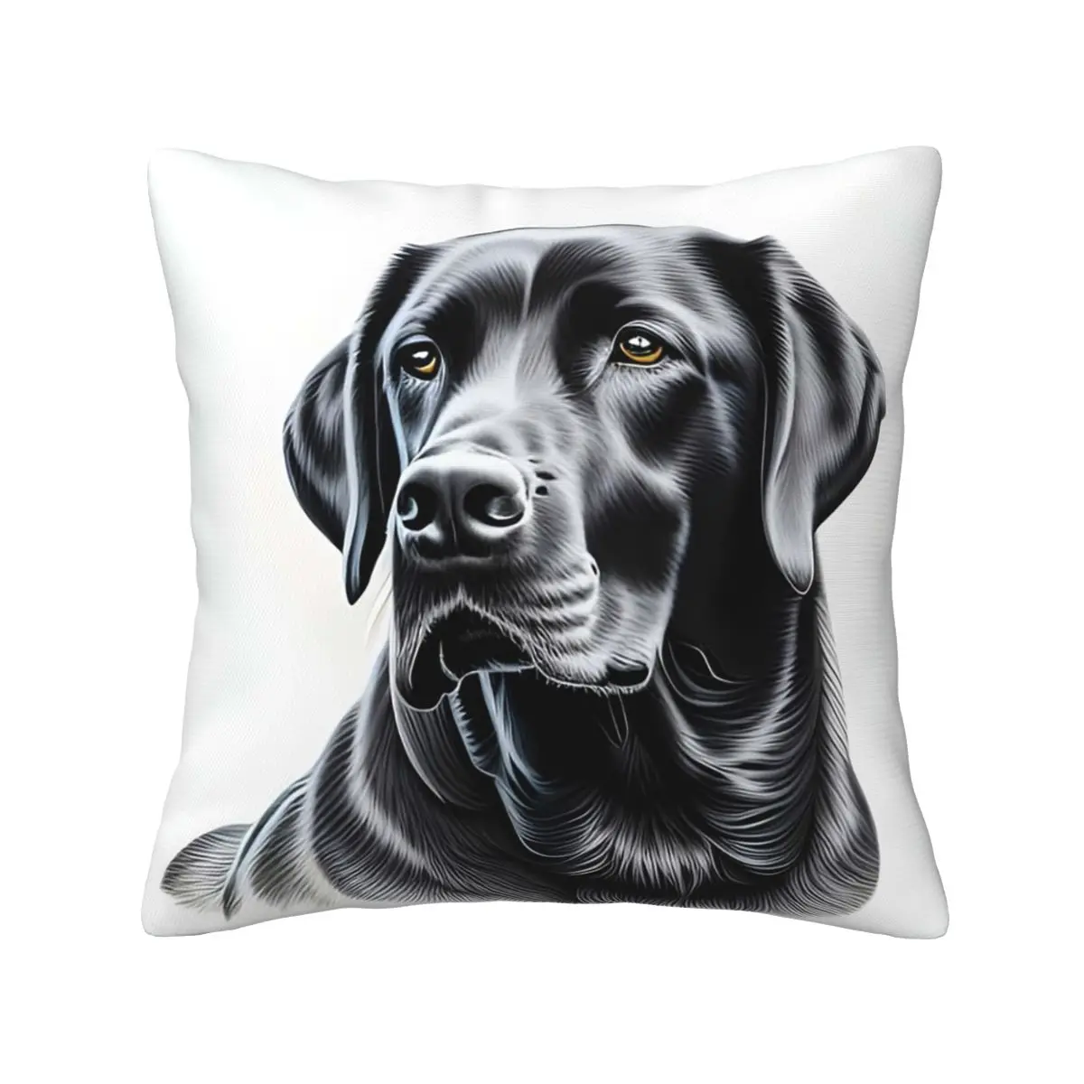 Black Labrador Retriever Square Pillowcase Pillow Cover Cushion Decor Comfort Throw Pillow for Home Bedroom