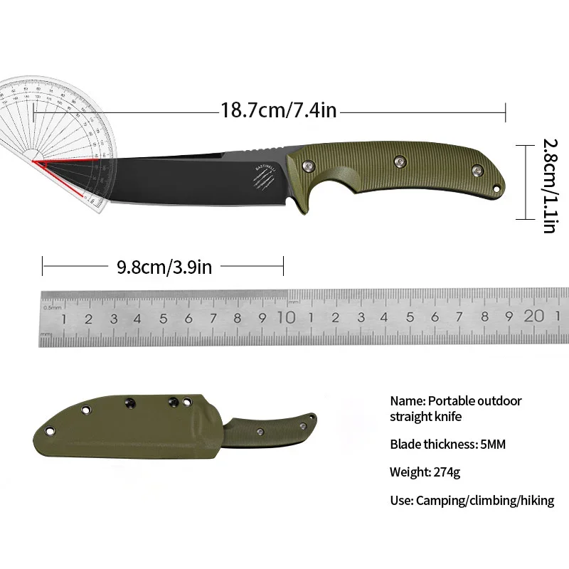 1PC Self-Defense Knife, Sharp Fruit Knife, EDC Fixed Blade, High Hardness Tactical Knife, Stainless Steel Kitchen Utility Knife