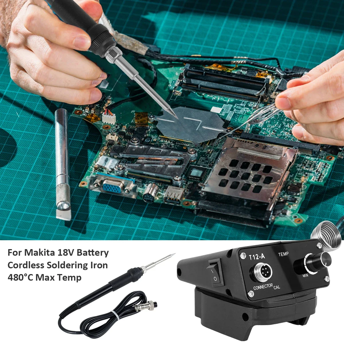 500W 480 °C Besi Solder Elektrik Tanpa Kabel Portabel Multifungsi Mesin Las Listrik DIY Rumah Tangga untuk Baterai Makita 18V