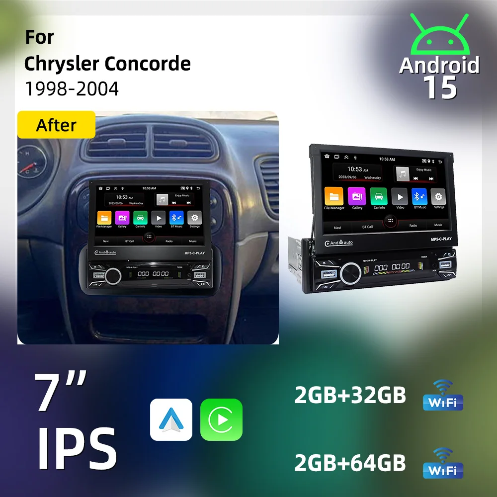 Car Radio for Chrysler Concorde 1998-2004 Multimedia Android 1Din 7