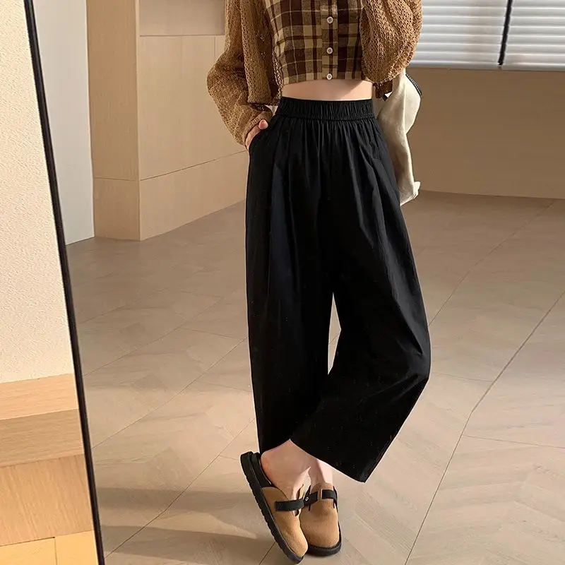 Radish Eight-quarter Quick-drying Protection Casual Women's Spring and Autumn Elastic Waist Ice Tow Leg Pants